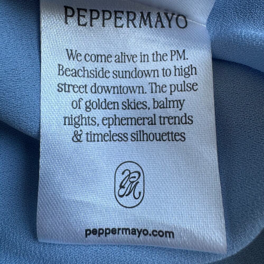 Peppermayo Evander Light Blue Chiffon Strapless High Low Maxi Dress NWT Small - Picture 11 of 13